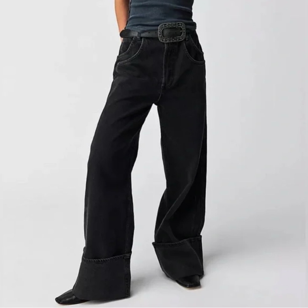 Free People Final Countdown Low Rise Cuffed Boyfriend Jeans